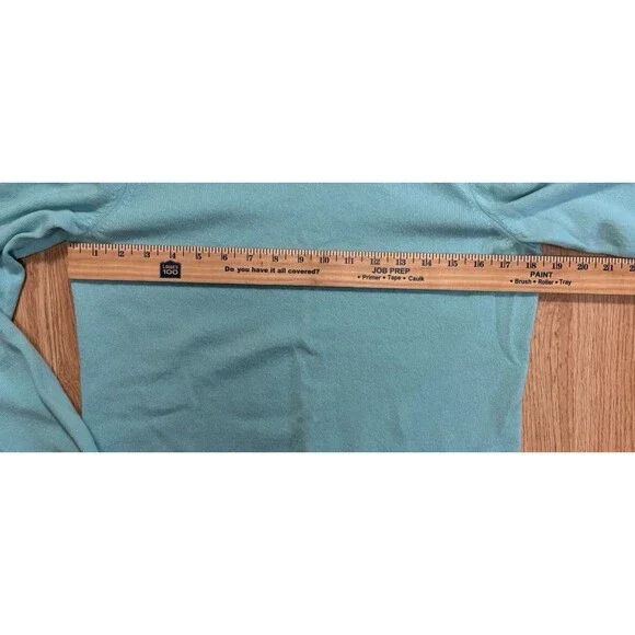 Talbots 100% Pure Cashmere  Pullover Sweater Women’s Size Med Teal - Picture 8 of 9